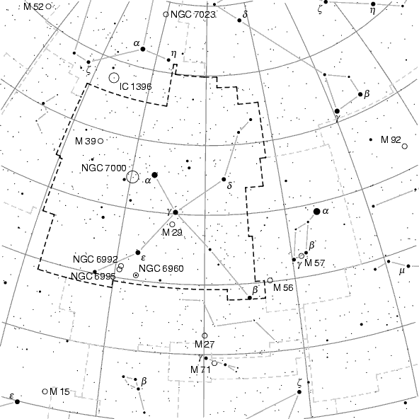 Constellation map of the Swan